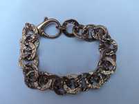 Vand bratara argint aurit vintage, chainmaille