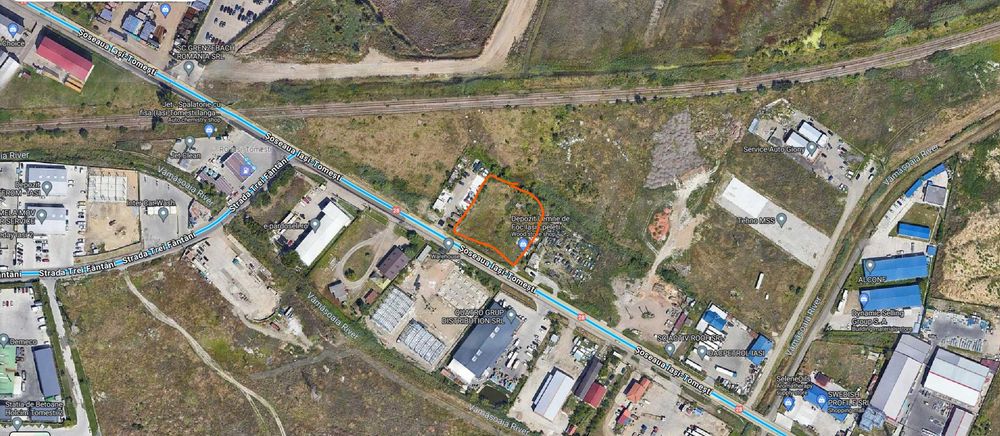 Teren de inchiriat zona industriala 3300mp, 62 metri deschidere