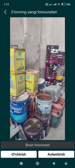 Idish temir chelela qurilishda ishlatishga moydan boʻshagan 20 litr