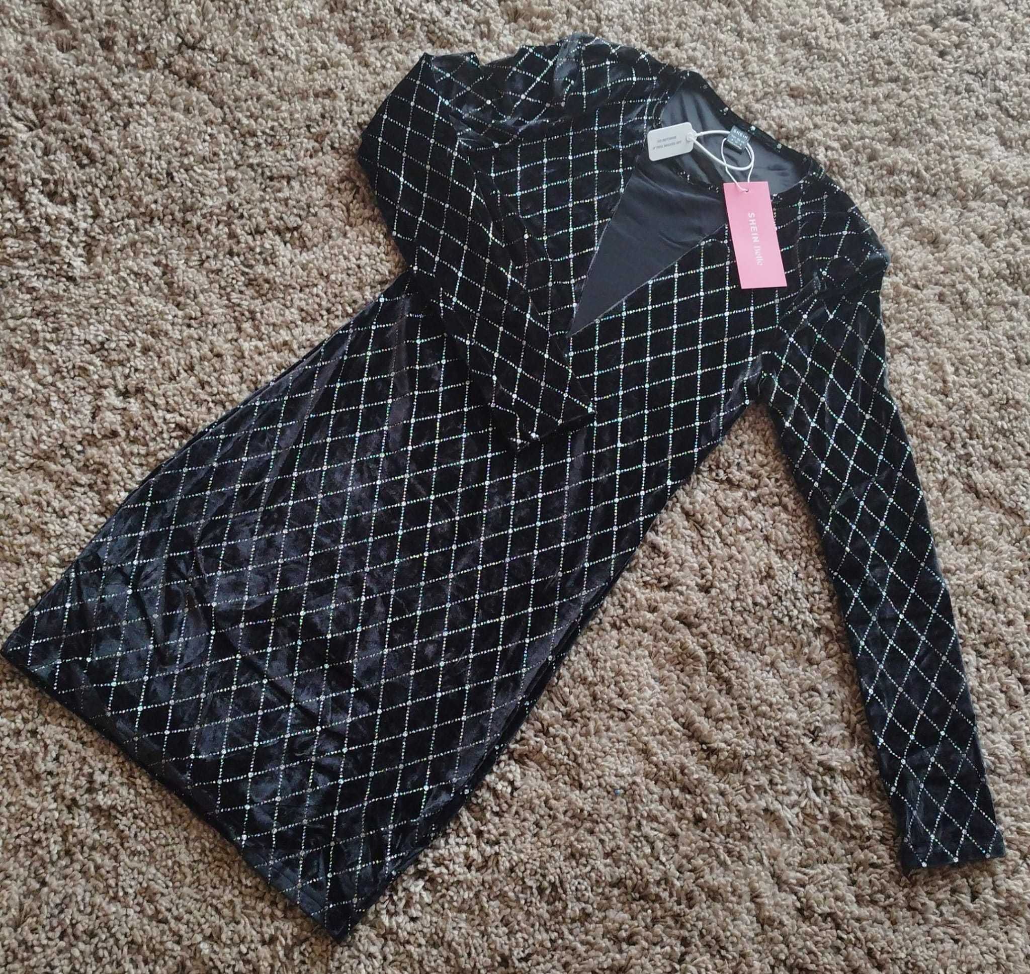 Rochie eleganta neagra catifea M