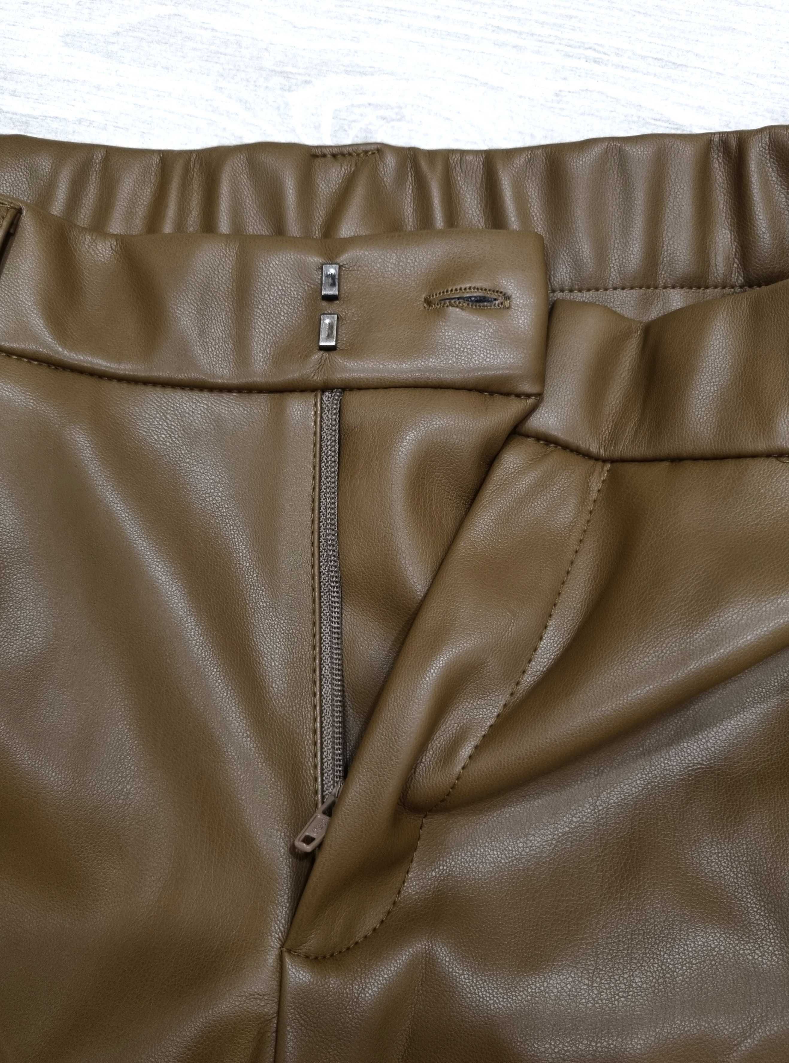 Pantaloni piele eco khaki Neo Noir