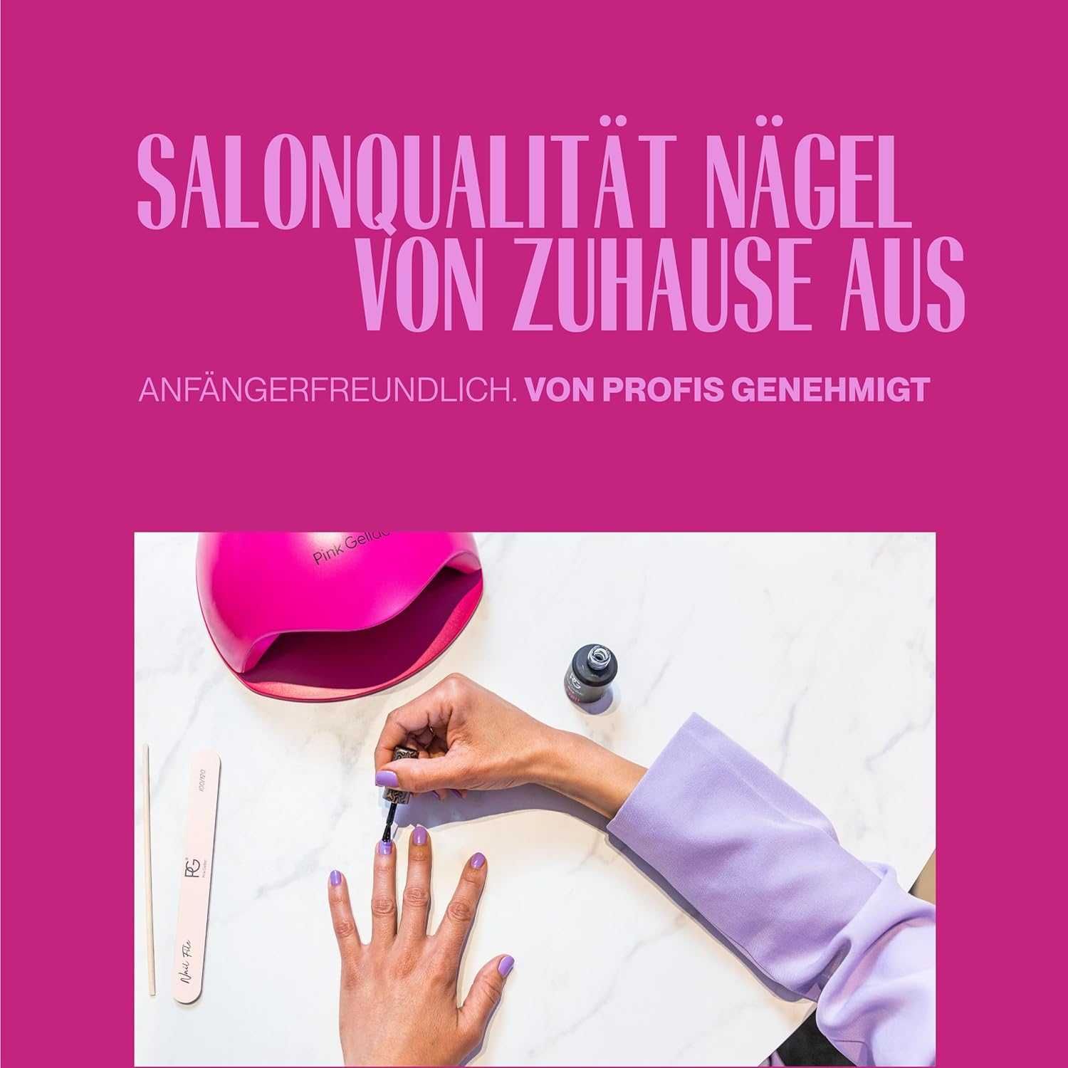 Pink Gellac Shellac Starter Set with Lamp - Premium непокрит