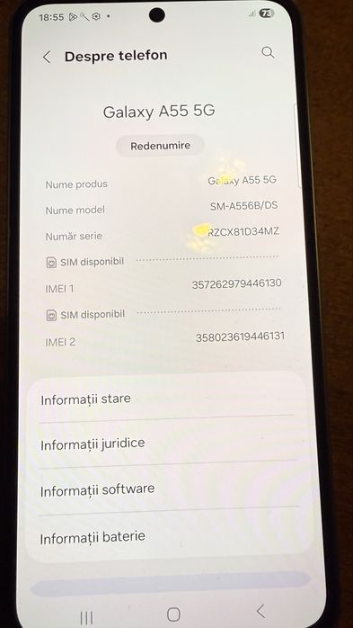 Vand A55 5G , 8 gb memorie, 128 gb stocare