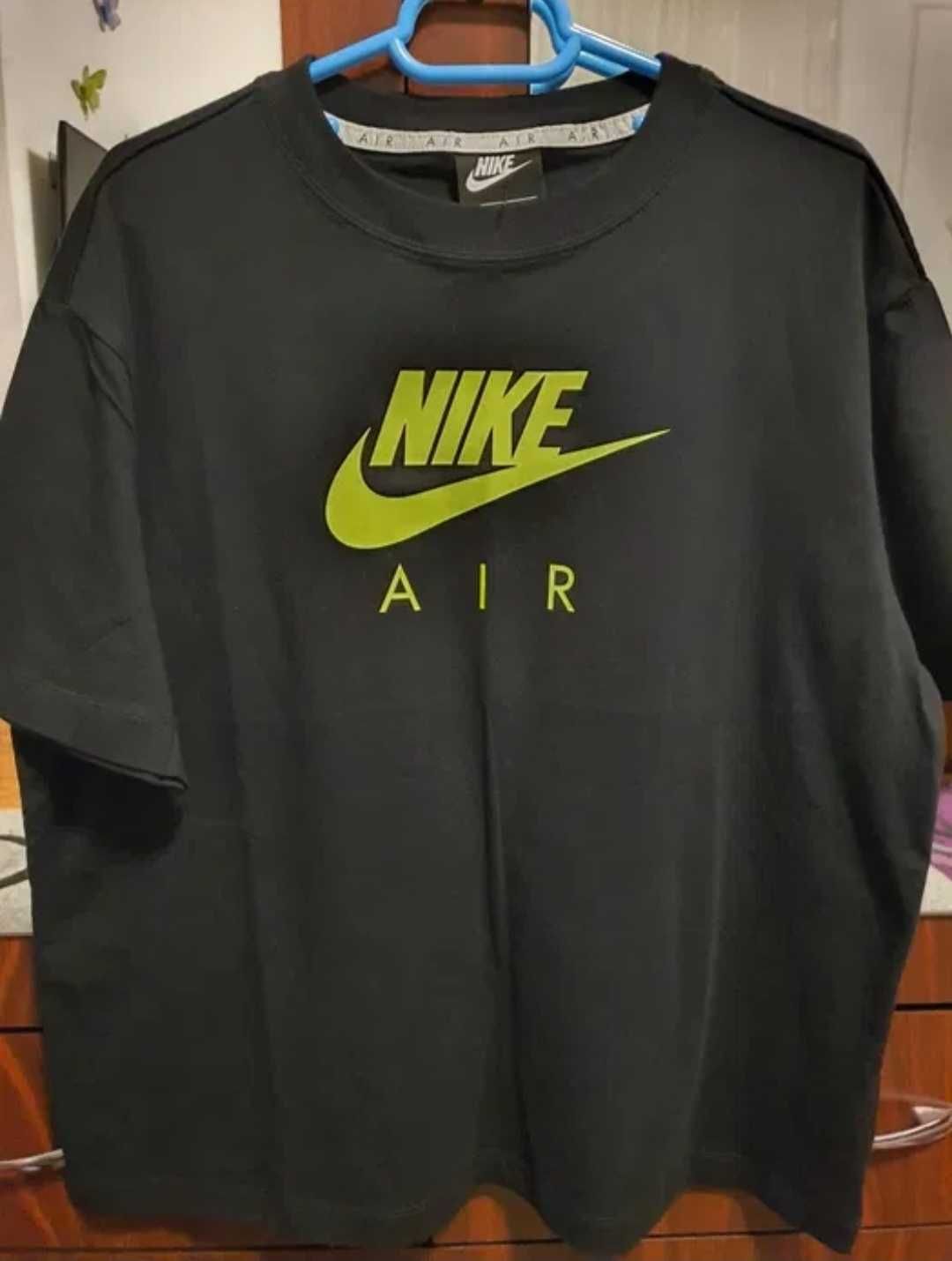 Tricou Nike air negru - verde neon, M