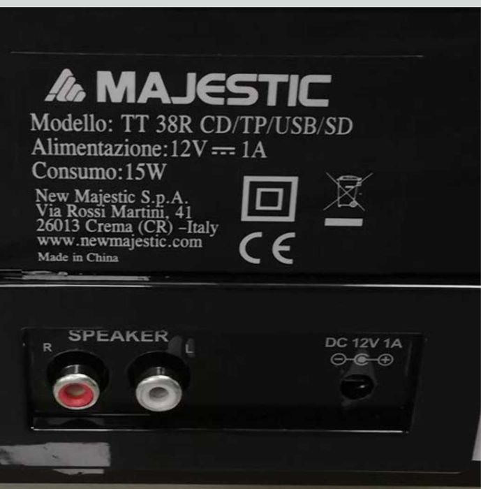 Majestic TT 38R CD TP USB SD грамофон CD/MP3 плейър касетофон рекордер