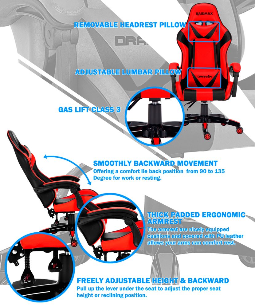 Raidmax Drakon DK602 геймърски стол
