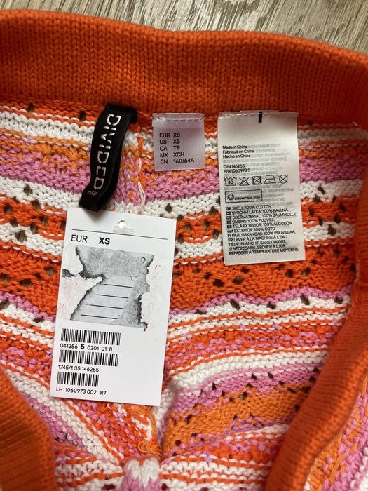 Pantaloni NOI H&M scurti crosetati 100% bumbac Marime XS