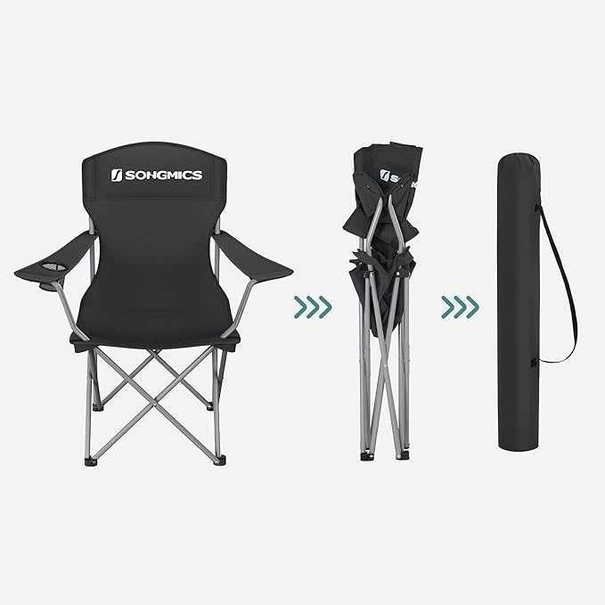 SONGMICS  2 x изкл големи сгъваеми столове за къмпинг до 150кг.