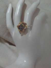 Златен  пръстен  5 грама с черни диаманти