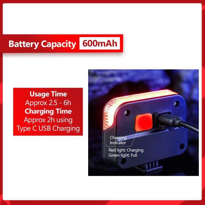 Комбинирана светлина за велосипед 2 в 1, Фар, Стоп, Соларно зареждане