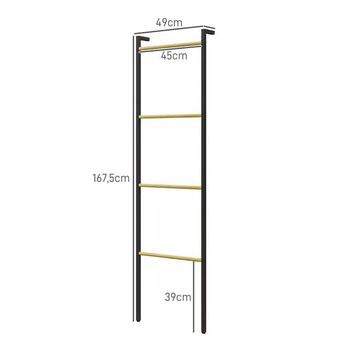 HOMCOM Поставка за кърпи, свободностояща, 4 лостчета 49x5,5x167,5см