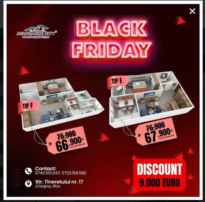 Avangarde City 2 camere / direct dezvoltator / INCLUS TVA 21%