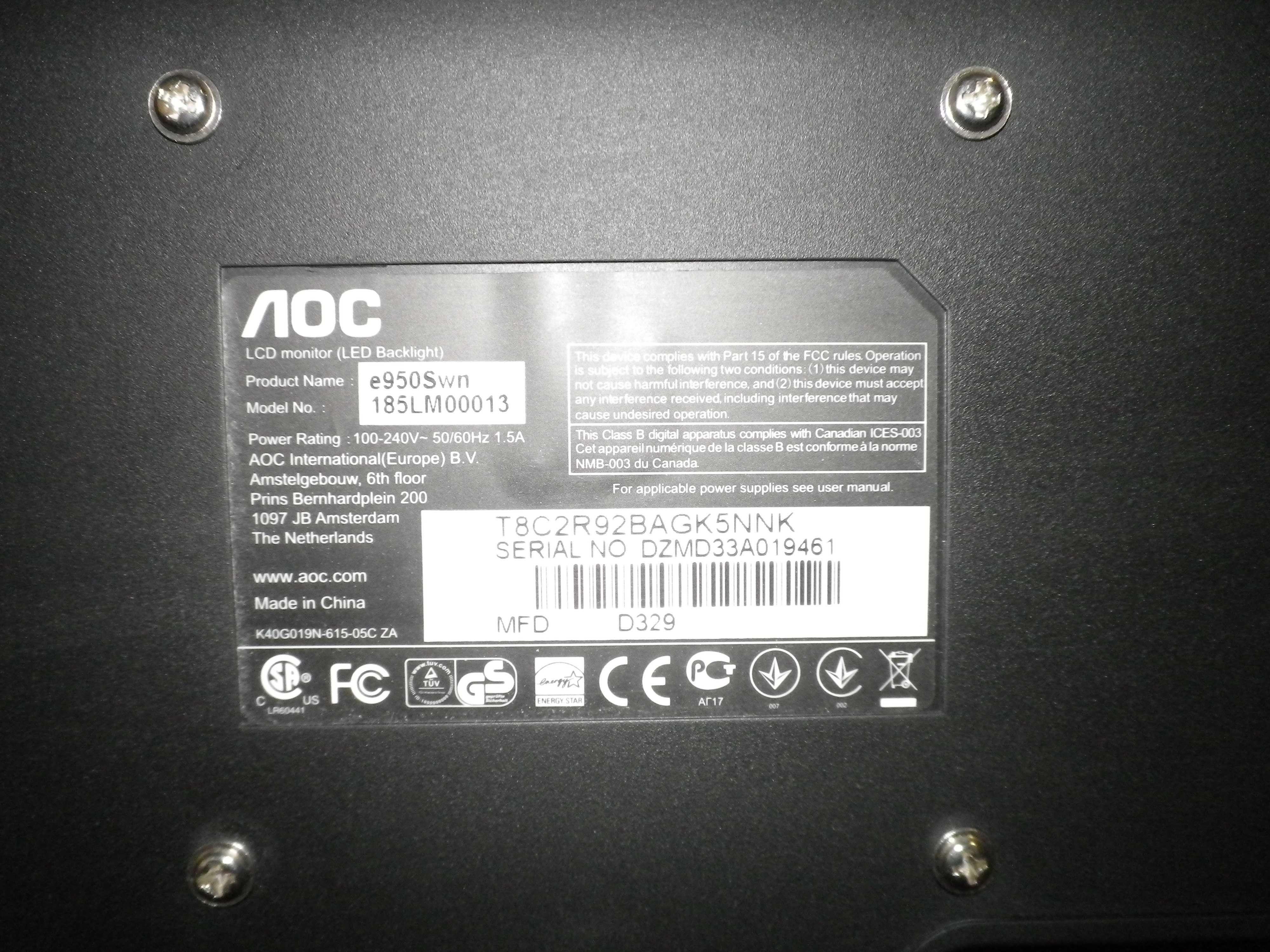 LED монитор AOC  e950Swn