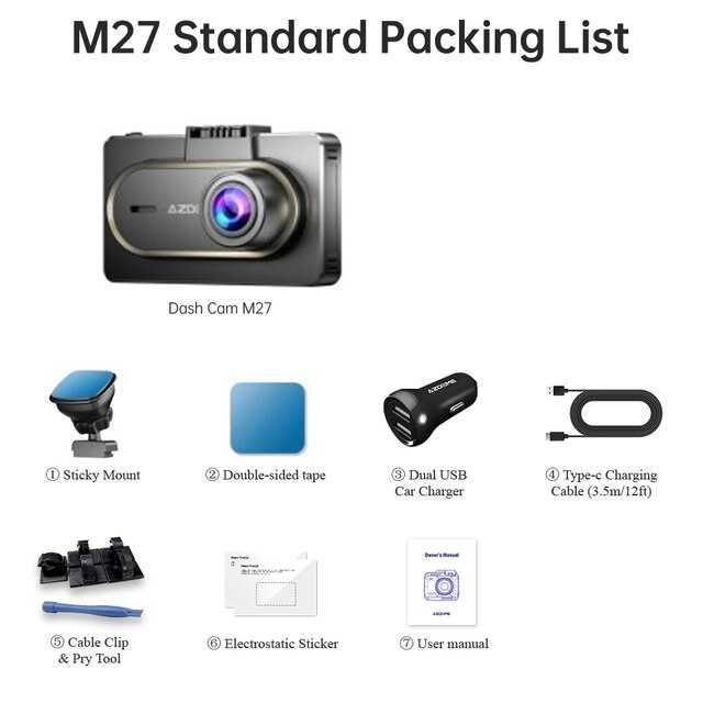 Видеорегистратор AZDOME M27 2K DVR (Оптом/Розница)