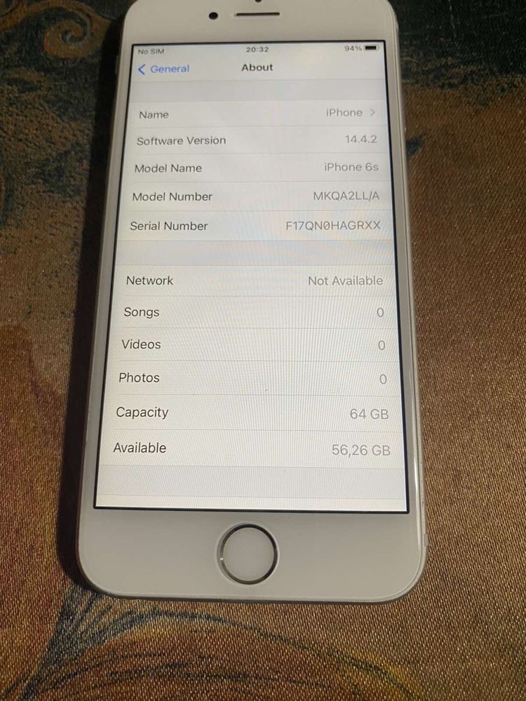 IPhone 6 S -64GB ,зарядно,модел:А 1633gray(сив)