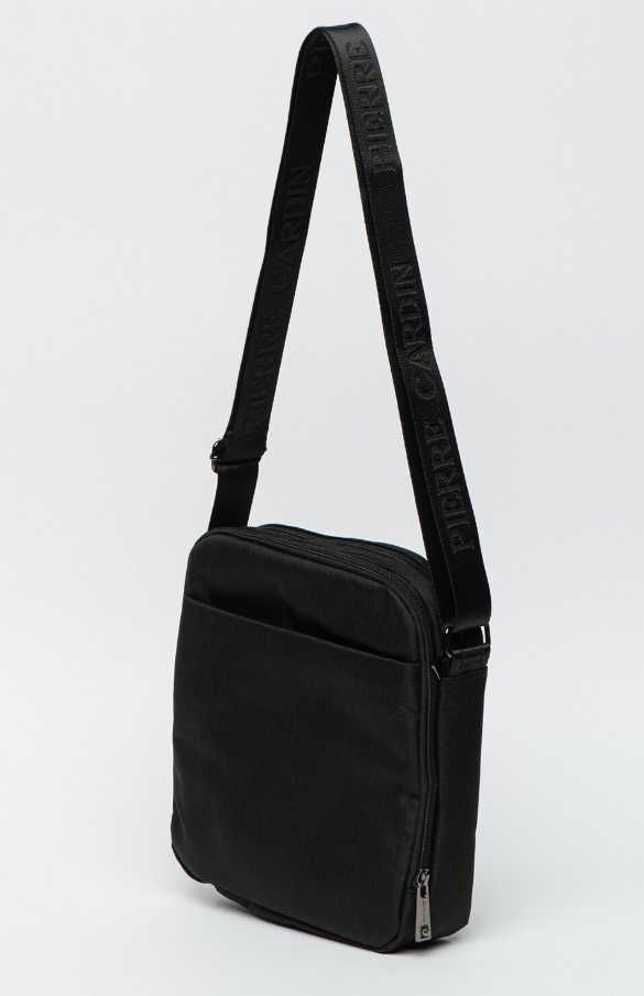 Geanta crossbody Pierre Cardin cu compartiment dublu, negru