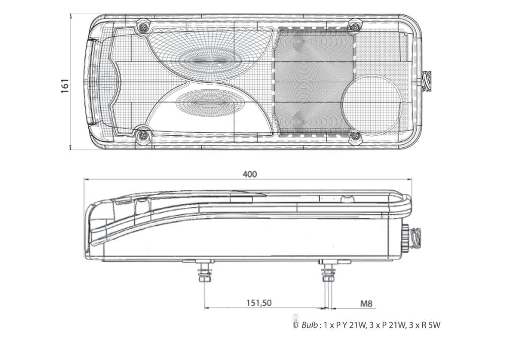 Стопове Стоп Задни Светлини Е4-марк за MAN TGA TGL TGM TGS TGX 2005-
