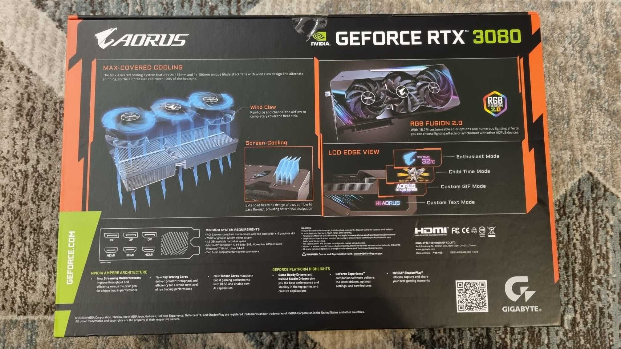 Gigabyte GeForce® RTX 3080 AORUS MASTER, 10GB GDDR6X, 320-bit