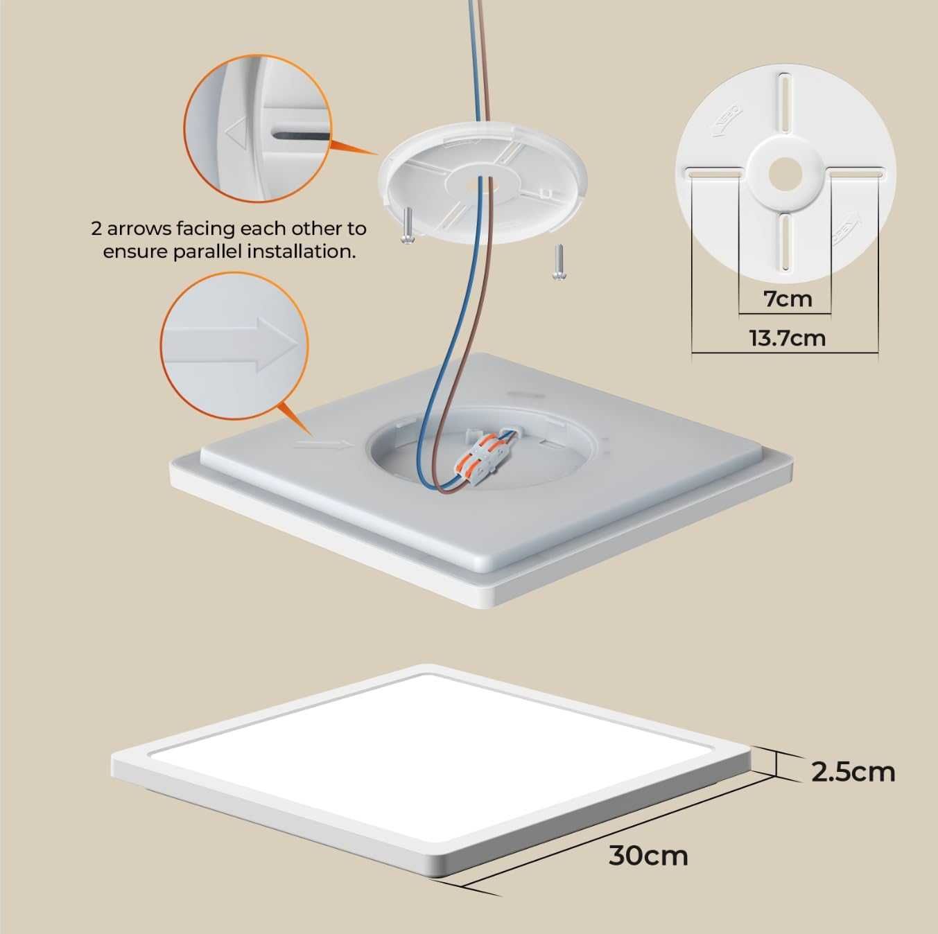 Plafoniera LED BLNAN 24W, cu senzori de mișcare radar si crepuscular