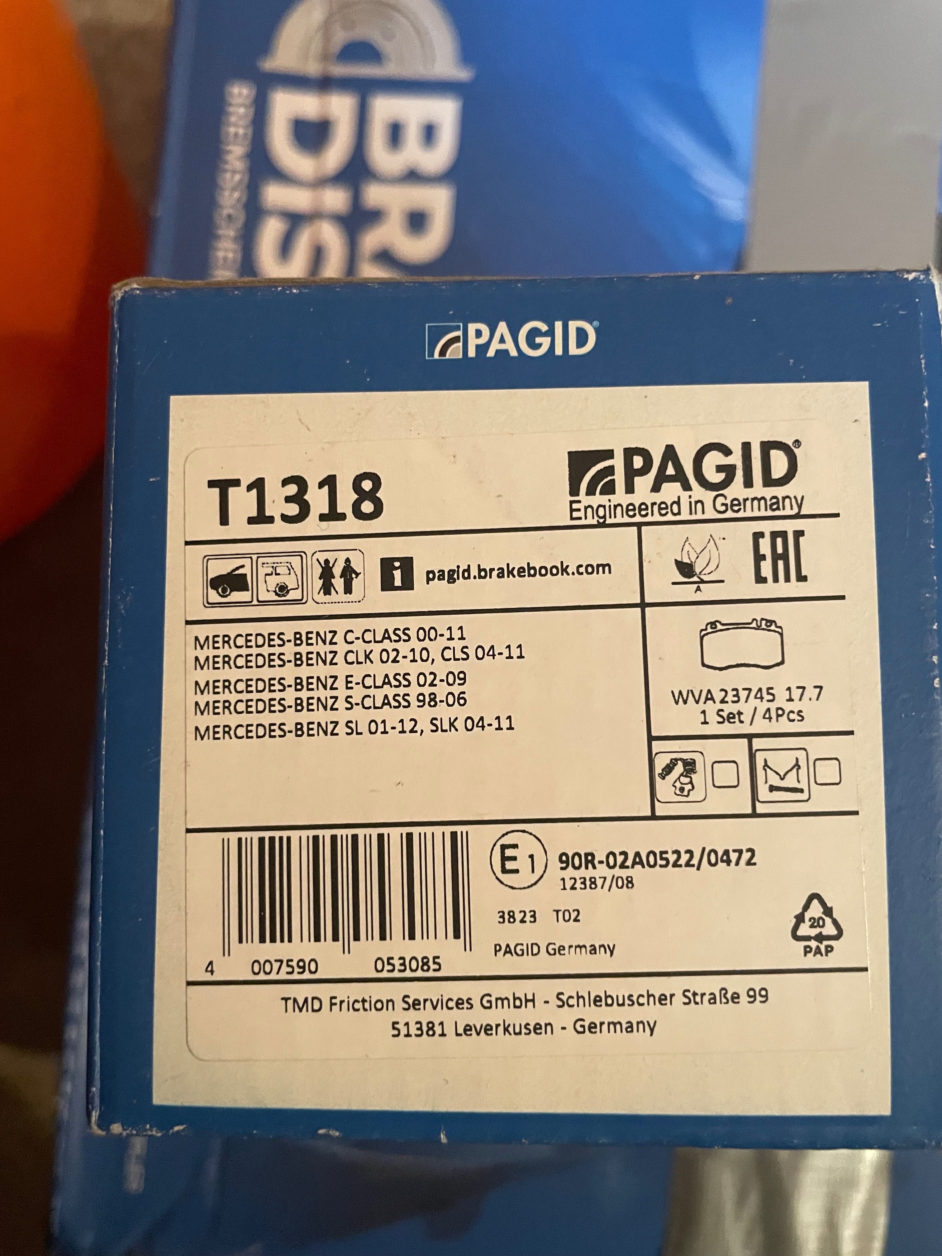 дискове и накладки PAGID w203 C класа