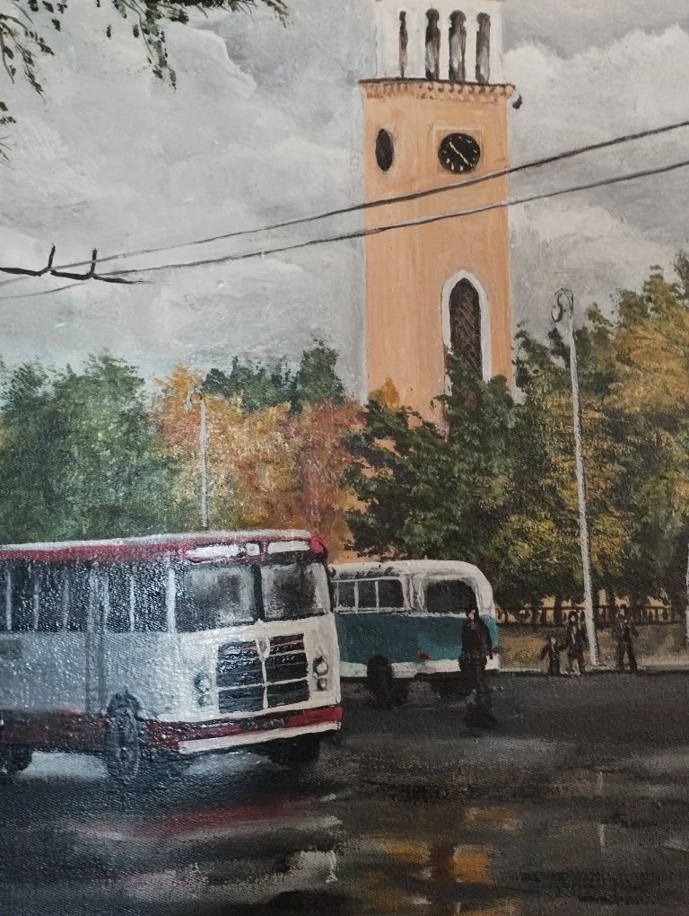 Картина маслом Ташкент 70 ые
