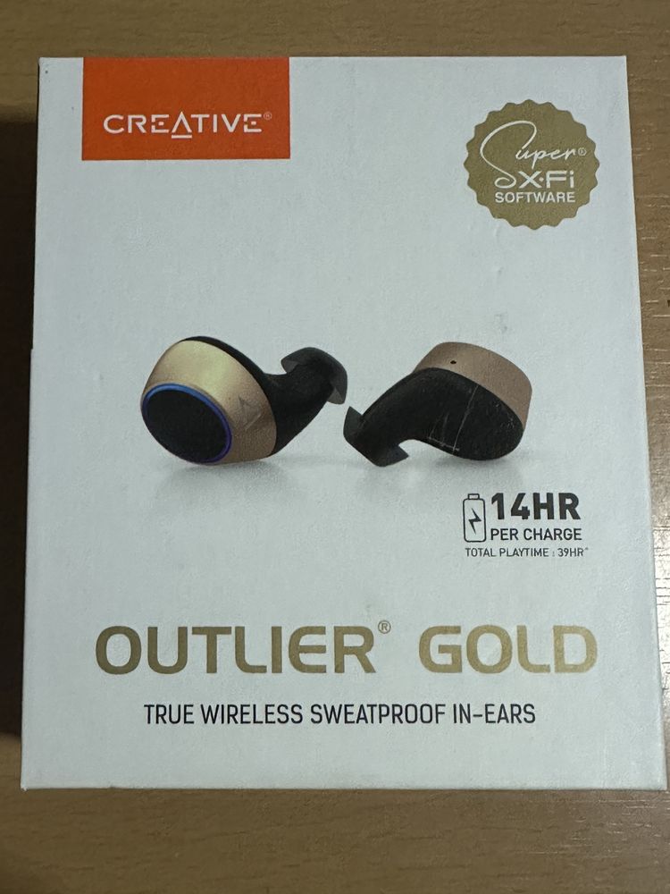 уникални нови блутут слушалки-тапи Creative outlier gold 39hr