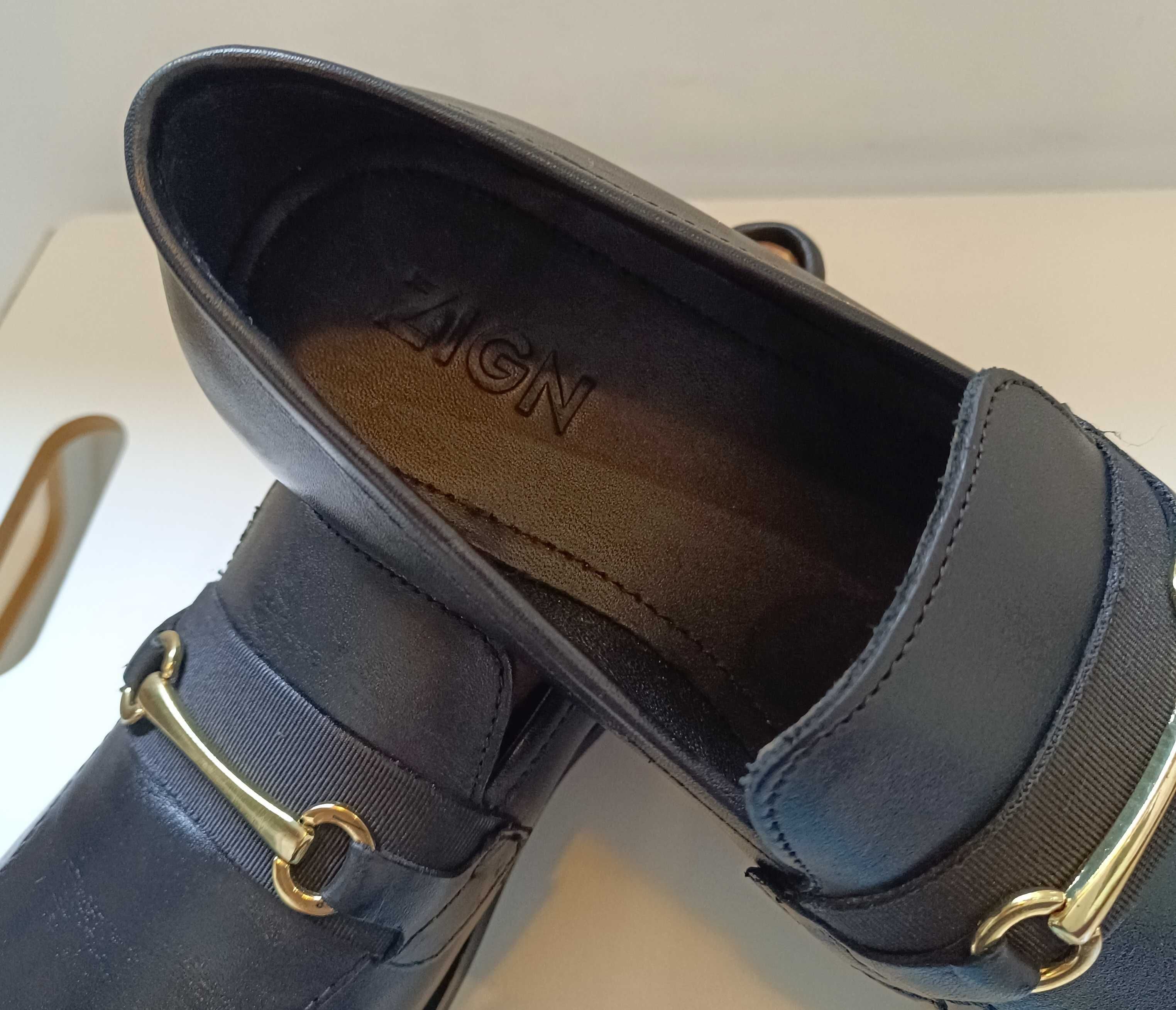 Pantofi loafer 40 bit premium ZIGN London NOI piele naturala moale