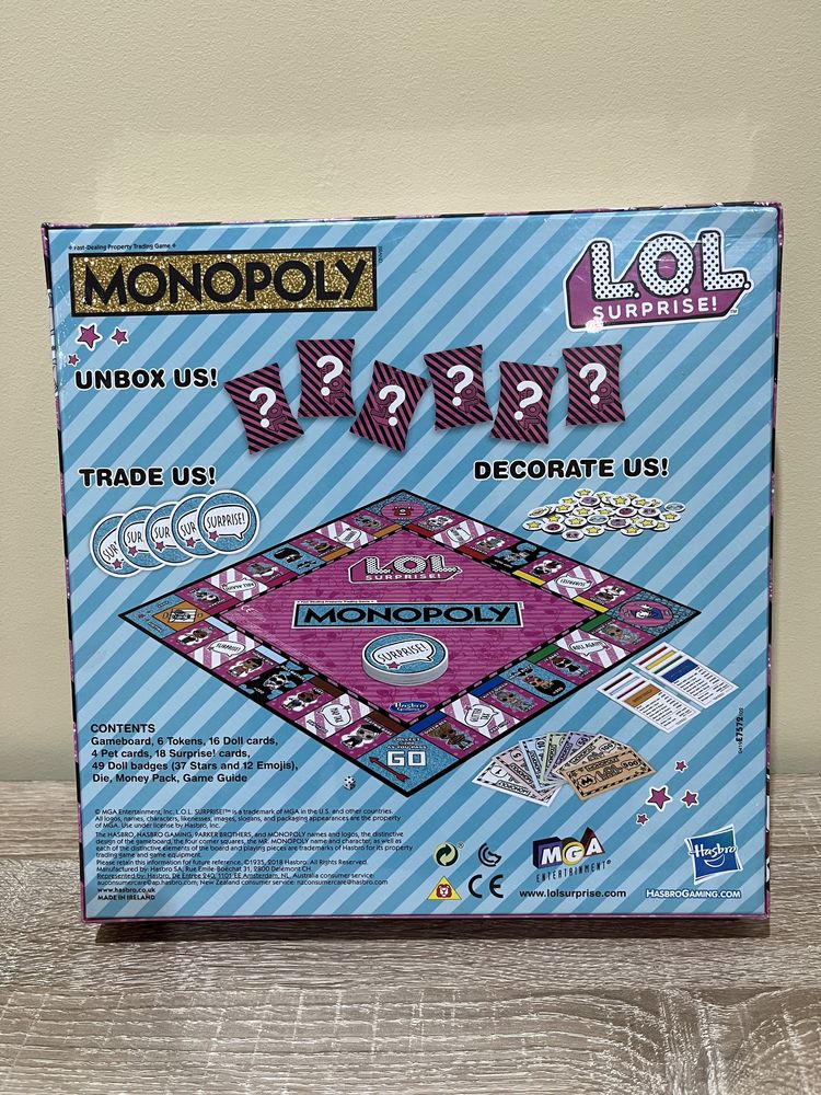 Детски настолни игри Monopoly - L.O.L Surprise и Hasbro Monopoly Bid