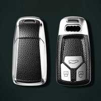 Husa pentru Cheie Auto pentru Audi - Keyless Go, Tpu, Argintiu/negru