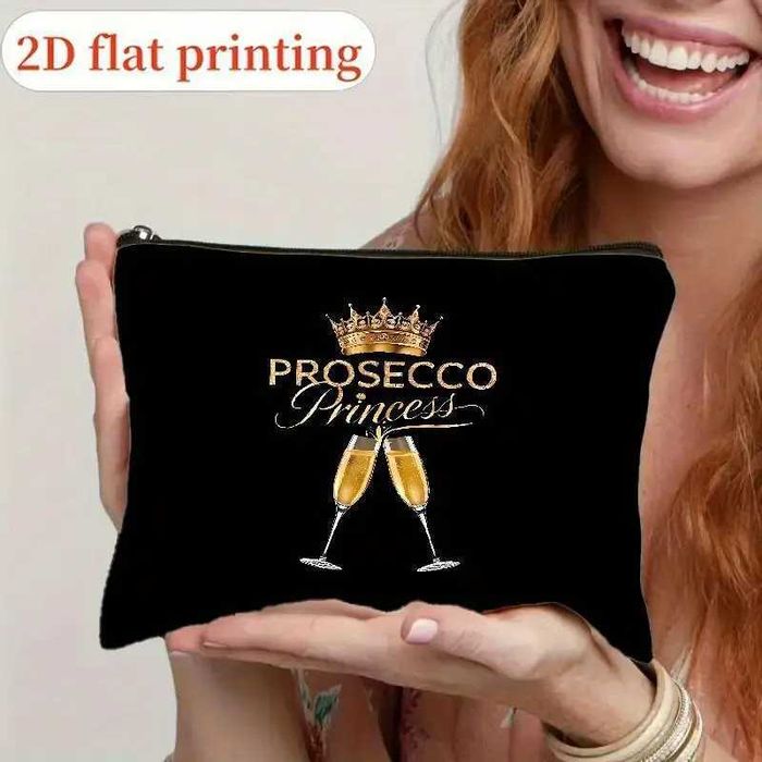 Geanta cosmetica mica cu imprimeu Prosecco