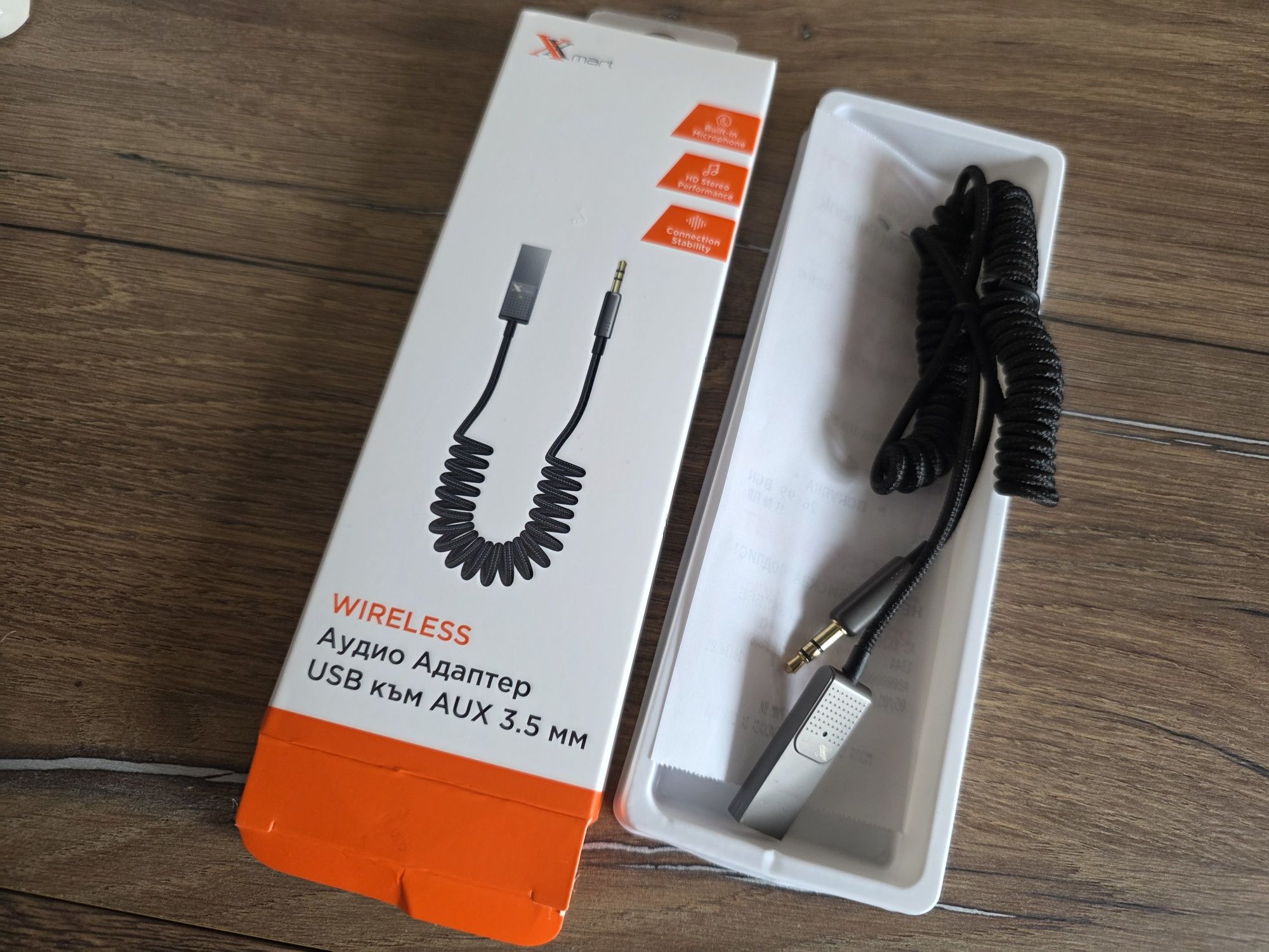 Аудио адаптер USB Bluetooth към AUX Xmart
