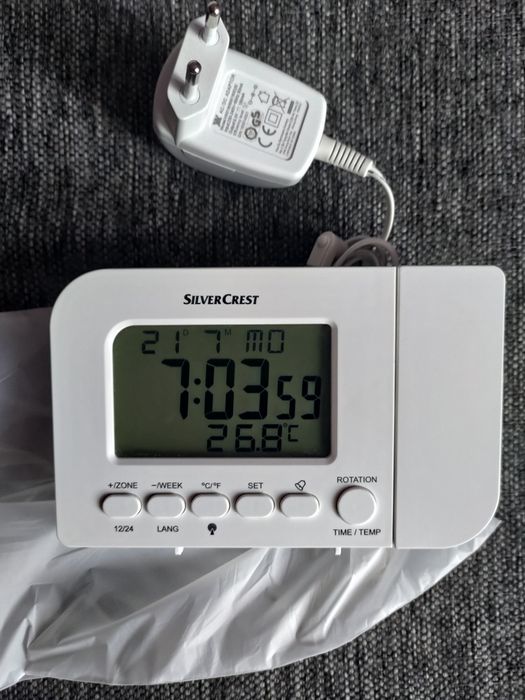 Ceas cu alarma, proiectie si termometru, Silvercrest
