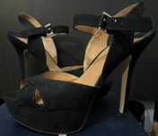 sandale Stradivarius platforma toc cui inalt marimea 37 piele intoarsa