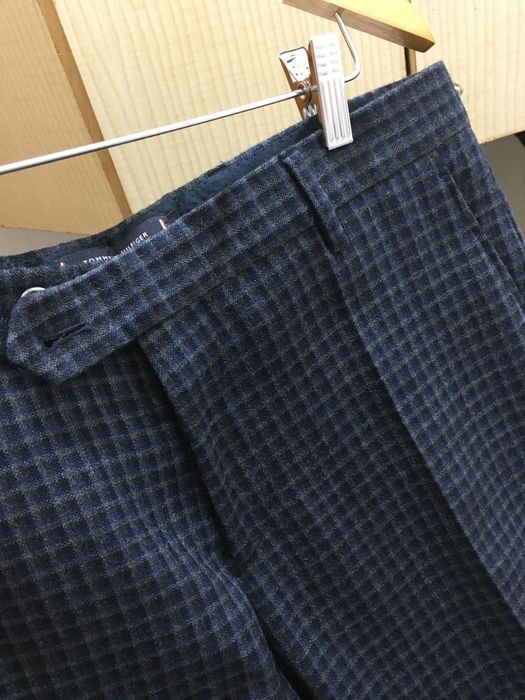 Вълнен кариран Tomy Hilfiger панталон тъмносин , 46