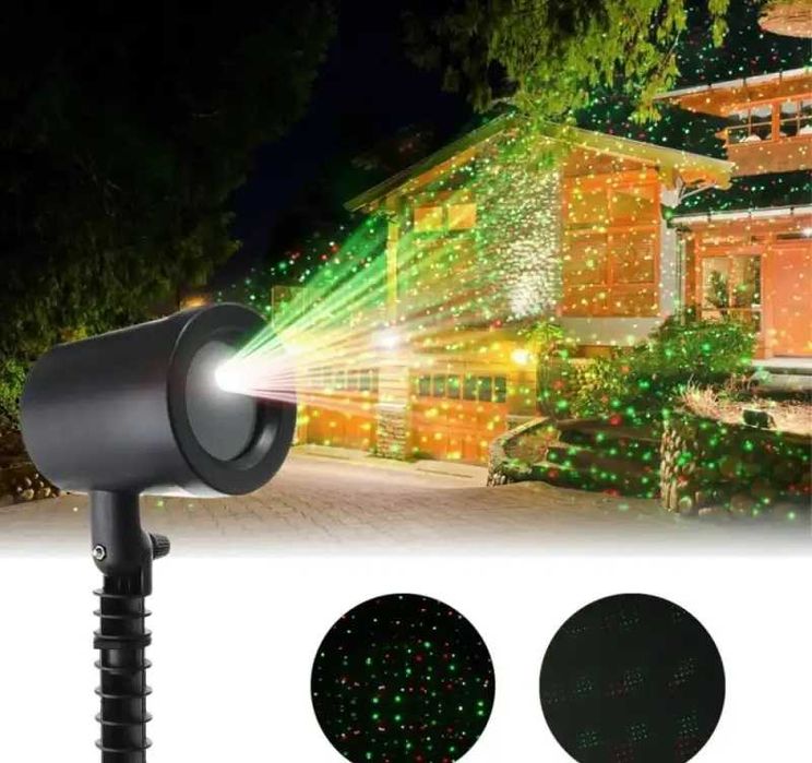 Градински лазер с въртящисе светлини за осветяване на къща