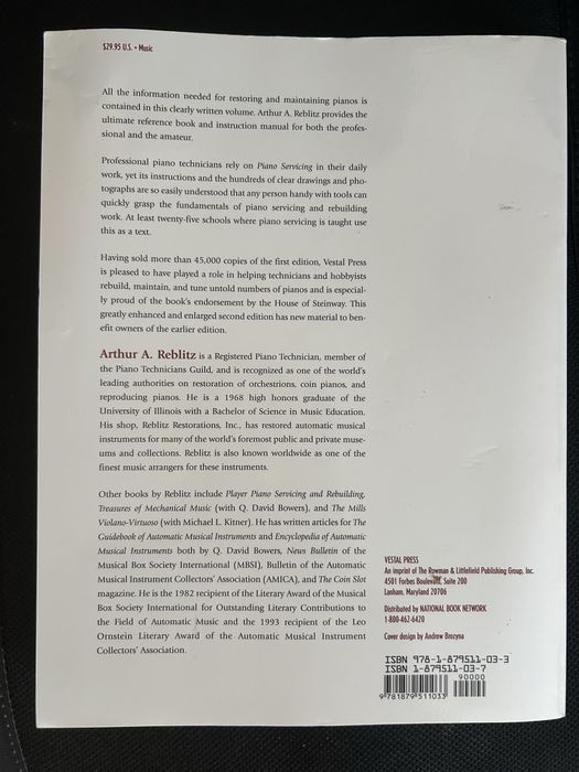 Книга на английски за пиано акордиране, ремонти и реставрация