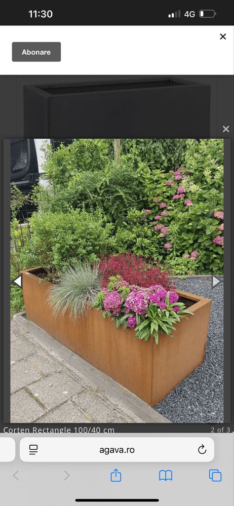 Jardiniere din otel Corten