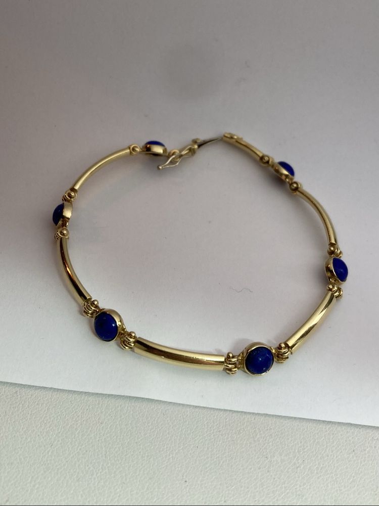 Bratara aur 18kt.cu lapis lazuli