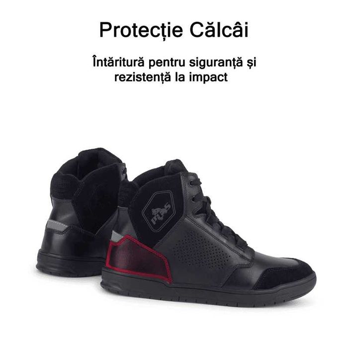 Ghete Moto Urbane PES City Guard Rezistente la Impact, Piele Perforată