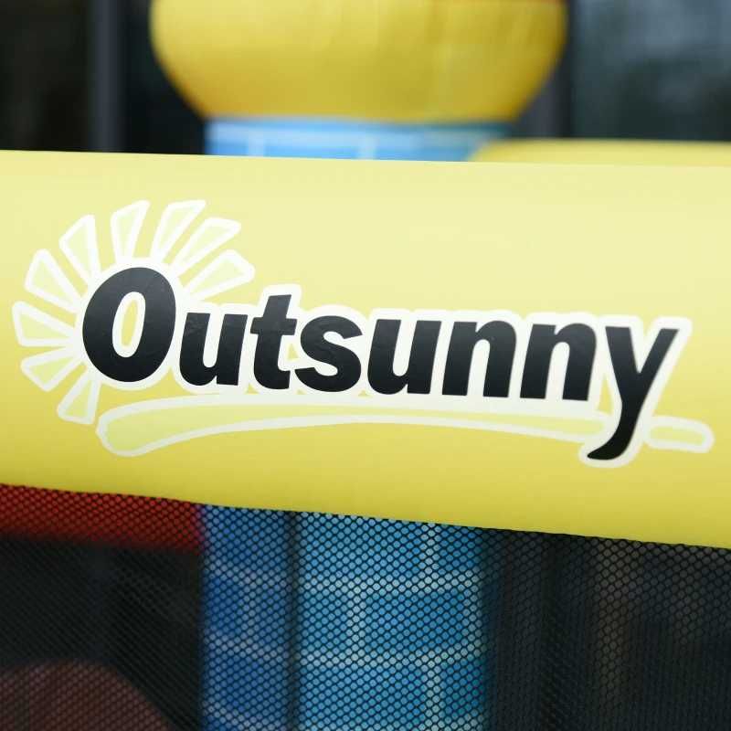 Надуваем замък Outsunny с пързалка за 3 деца, с вентилатор за 3-8 г