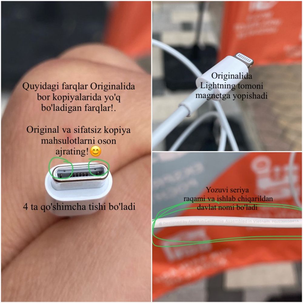 ОРИГИНАЛ iPhone Zaryadka USB-C Kabel Зарядка для iPhone Adapter Apple
