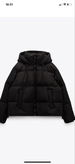 Късо пъфер яке с качулка