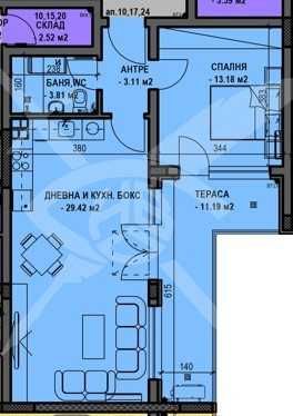 Двустаен апартамент в Остромила 381-14956