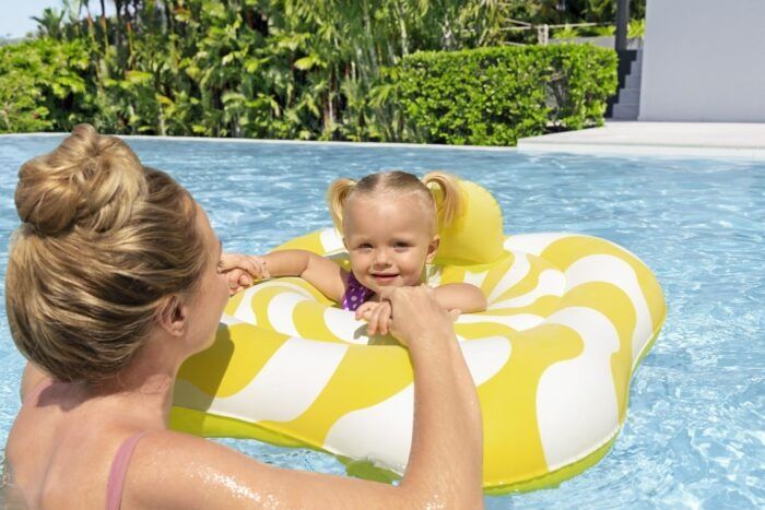 Надуваем пояс за бебета Swim Safe Bestway, квадратен, 79 x 79 см, PVC,