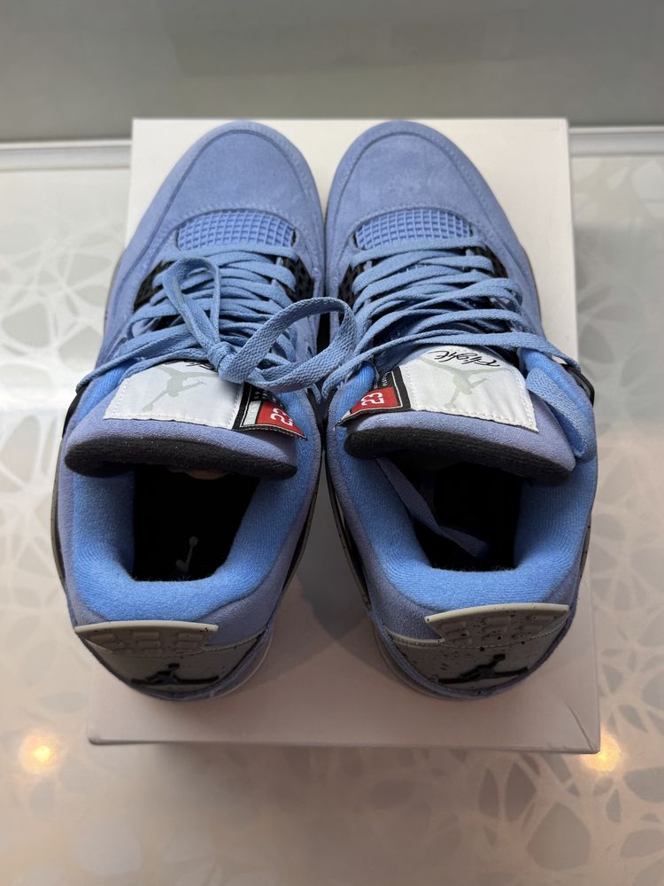 Jordan 4 UNC University Blue 43 Номер Кецове + Кутия