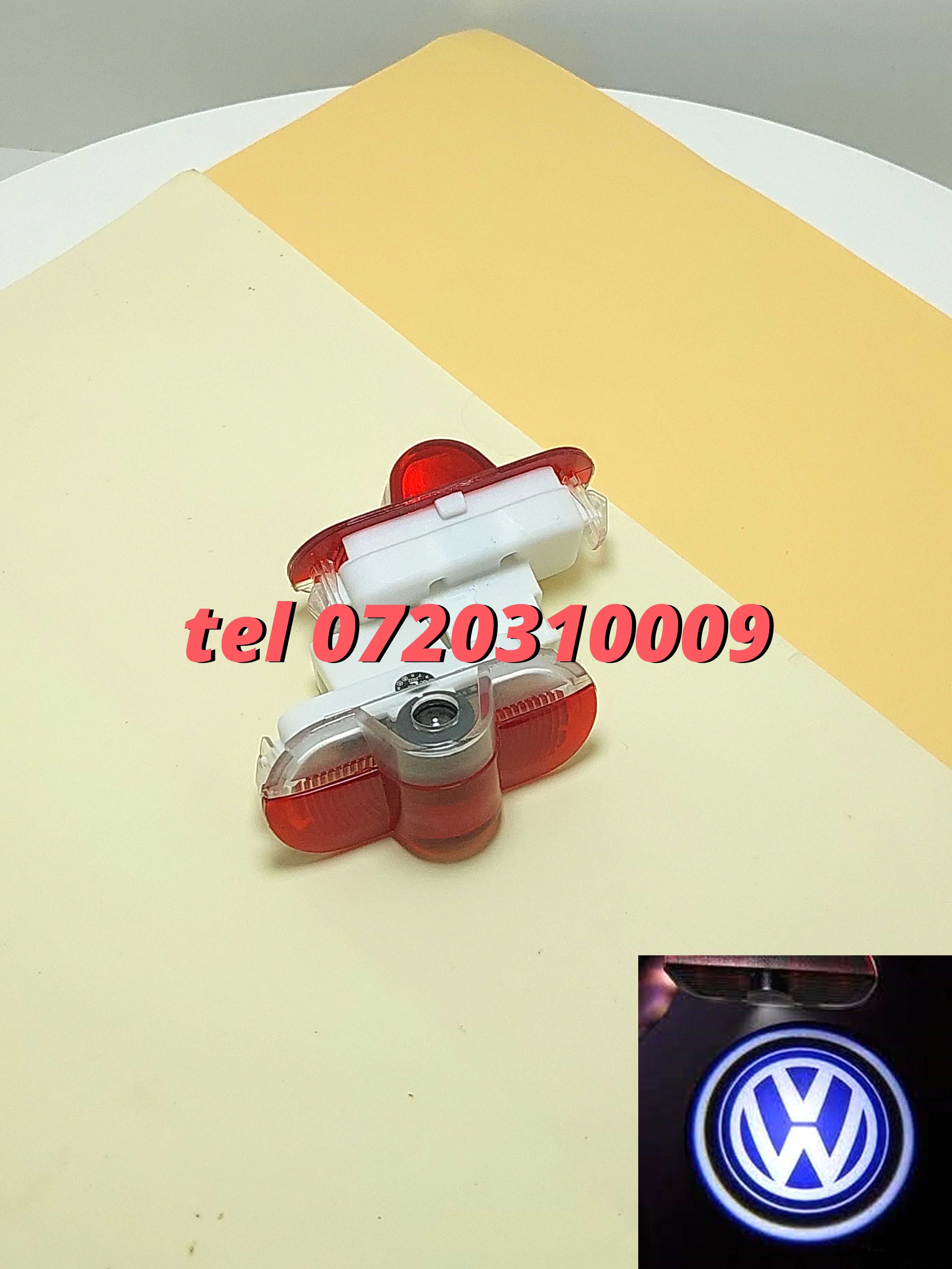Set 2 Lampi Led Proiector Cu Logo Pentru Portiere Vw Volkswagen Beetl