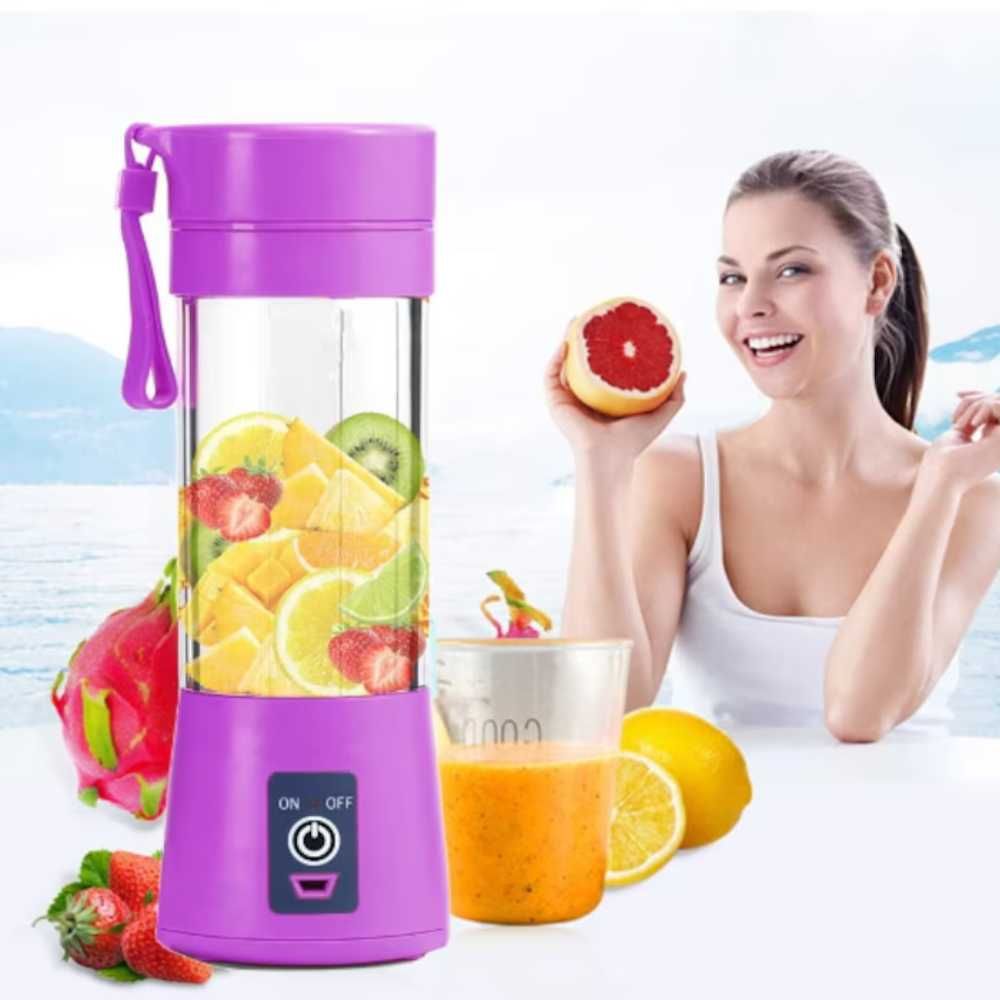 Mini Blender cu Baterie 1200 mAh și Lame Inox – 17.000 rpm