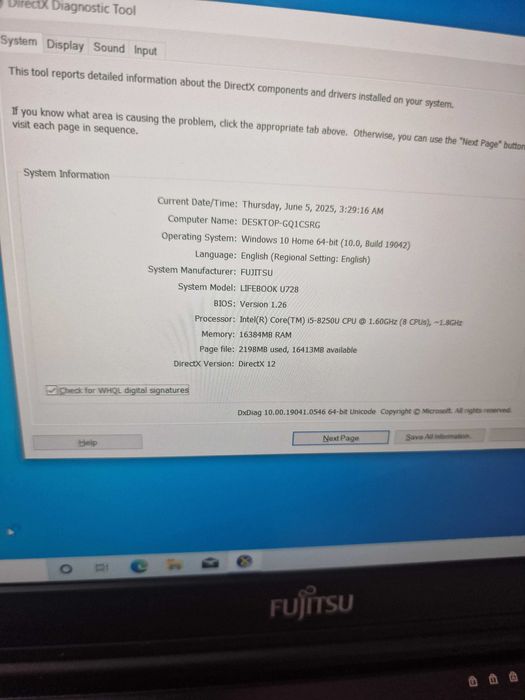 FUJITSU i5 gen 8 ssd512gb ram 16gb 14"fhd baterie 3 ore stare ca NOU