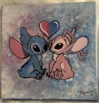 Tablou pictat,inspirat din desenul animat lino si stitch