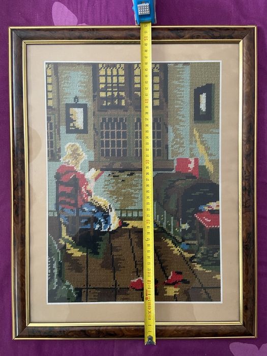 Tablou goblen lucrat manual si inramat